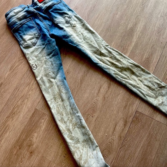 Mens Gala Denim Distressed Blue Jeans - Picture 2 of 3